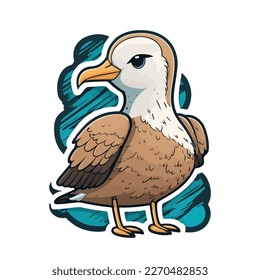 cute and adorable albatross cartoon