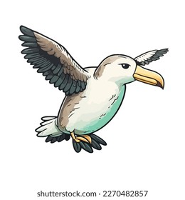 cute and adorable albatross cartoon
