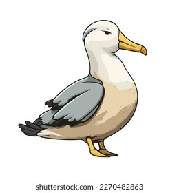 cute and adorable albatross cartoon