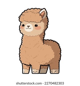 cute and adorable alpaca cartoon