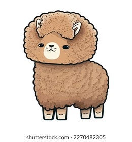cute and adorable alpaca cartoon
