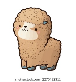 cute and adorable alpaca cartoon