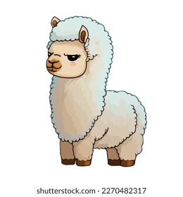 cute and adorable alpaca cartoon