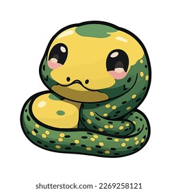 cute and adorable anaconda cartoon 