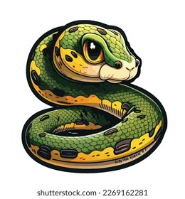 cute and adorable anaconda cartoon style