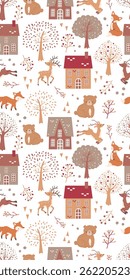 Cute Adorable Animals Themed Seamlessly