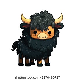 cute and adorable anoa cartoon