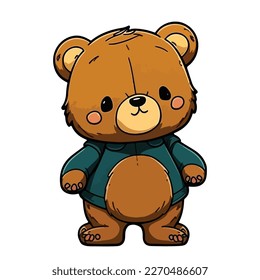 caricatura de oso adorable