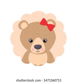 cute and adorable bear with frame