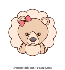 cute and adorable bear with frame