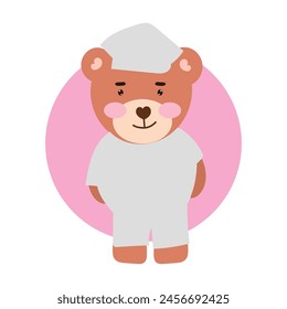 cute adorable bear with pajama white