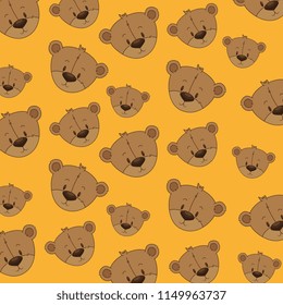 cute and adorable bear teddy pattern background