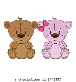 cute and adorable bears couple characters
