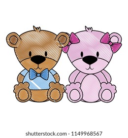 cute and adorable bears couple characters