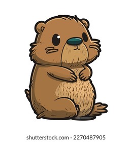 cute and adorable beaver cartoon