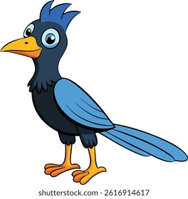 Cute Adorable Bird  Cartoon Illustration