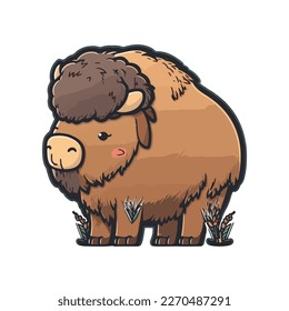 cute and adorable bison cartoon