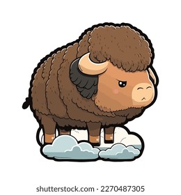 cute and adorable bison cartoon