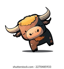 cute and adorable bull cartoon