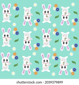 cute and adorable bunny pattern illustration
