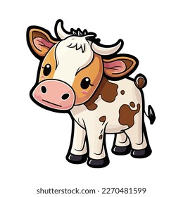 cute and adorable calf cartoon