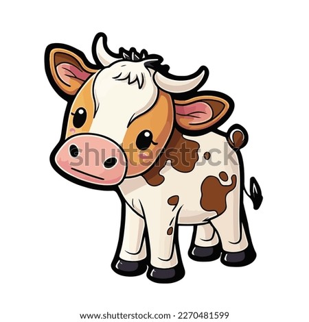 cute and adorable calf cartoon