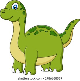 Cute Adorable Cartoon Baby Brontosaurus Stock Vector (Royalty Free ...