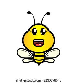 cute and adorable cartoon bee, flying bee, animal vector.