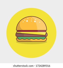 Cute adorable cartoon fast food burger character illustration vector EPS 10