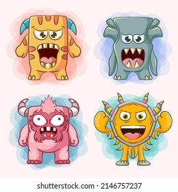 cute and adorable cartoon monster	