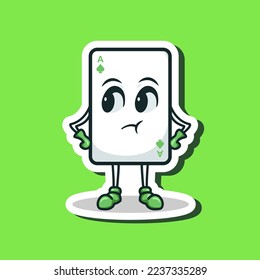 Cute adorable cartoon playing cards game illustration for sticker icon mascot and logo emoticon