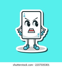 Cute adorable cartoon playing cards game illustration for sticker icon mascot and logo emoticon