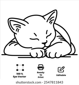 Cute Adorable Cat Coloring pages for kids coloring Book, Hand drawn bold line art, sketch coloring Activity book  vector illustration