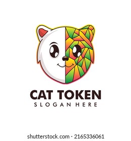 cute and adorable cat face logo design