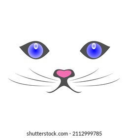 Cute and adorable cat face vector. This illustration can be used for various digital purposes, such as graphic design and so on.