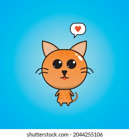 cute and adorable cat mascot illustration