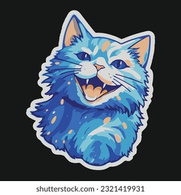Cute adorable cat sticker .