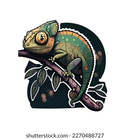 cute and adorable chameleon cartoon