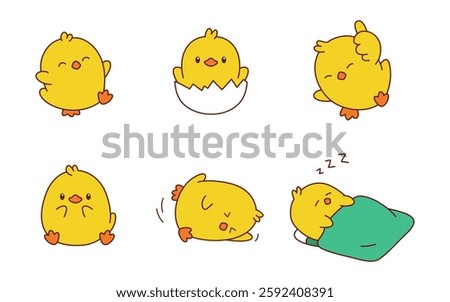 Cute and adorable chick illustration