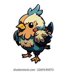 cute and adorable chicken cartoon style