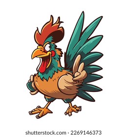 cute and adorable chicken cartoon style