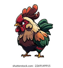 cute and adorable chicken cartoon style