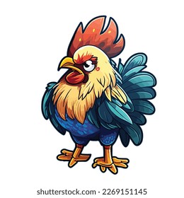 cute and adorable chicken cartoon style