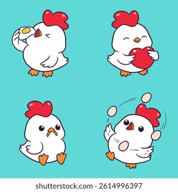 Cute and adorable chicken illustration