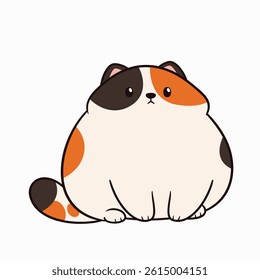 Cute and adorable chubby cat illustration
