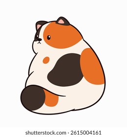 Cute and adorable chubby cat illustration