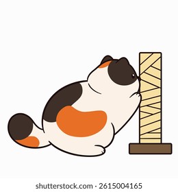Cute and adorable chubby cat illustration