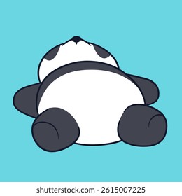 Cute and adorable chubby panda illustration