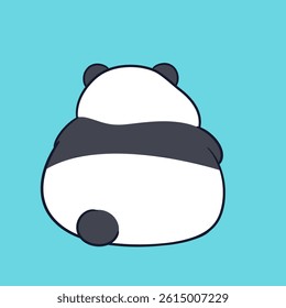 Cute and adorable chubby panda illustration