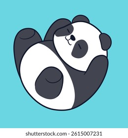 Cute and adorable chubby panda illustration